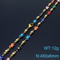 Wholesale Simple Style Eye Butterfly Copper Enamel Plating 18K Gold Plated Necklace sku image 1