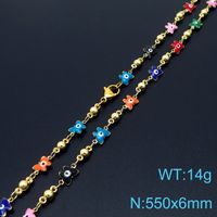Wholesale Simple Style Eye Butterfly Copper Enamel Plating 18K Gold Plated Necklace sku image 9