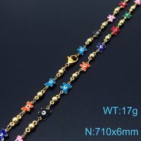 Wholesale Simple Style Eye Butterfly Copper Enamel Plating 18K Gold Plated Necklace sku image 21