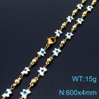 Wholesale Simple Style Eye Butterfly Copper Enamel Plating 18K Gold Plated Necklace sku image 14
