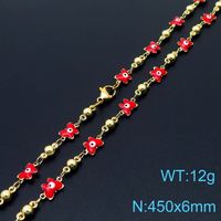 Wholesale Simple Style Eye Butterfly Copper Enamel Plating 18K Gold Plated Necklace sku image 4