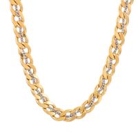 Hip Hop Retro Geométrico Acero Inoxidable Enchapado Cadena Chapados en oro de 18k Hombres Collar sku image 4