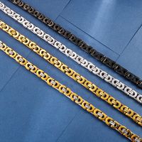 Hip-Hop Retro Solid Color Titanium Steel Plating Chain 18K Gold Plated Men's Necklace main image 3
