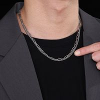 Simple Style Geometric Stainless Steel Toggle Men's Double Layer Necklaces main image 1