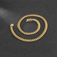 Titanium Steel 18K Gold Plated Simple Style Polishing Chain Solid Color Necklace main image 1