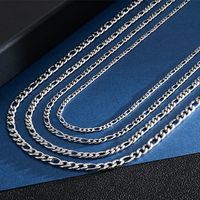 Simple Style Solid Color Titanium Steel Chain Bracelets Necklace main image 2