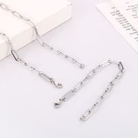Stainless Steel 18K Gold Plated Simple Style Solid Color Bracelets Necklace main image 1
