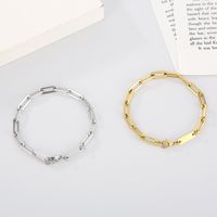 Stainless Steel 18K Gold Plated Simple Style Solid Color Bracelets Necklace main image 4