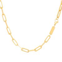 Stainless Steel 18K Gold Plated Simple Style Solid Color Bracelets Necklace main image 5