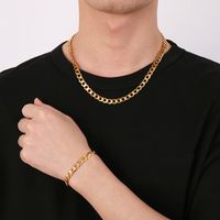 Stainless Steel 18K Gold Plated Simple Style Geometric Bracelets Necklace main image 5