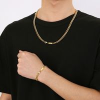 Stainless Steel 18K Gold Plated Simple Style Geometric Bracelets Necklace main image 1