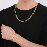 Stainless Steel 18K Gold Plated Simple Style Geometric Bracelets Necklace main image 2