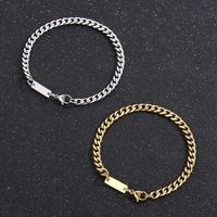 Simple Style Streetwear Geometric Titanium Steel 18K Gold Plated Men's Bracelets Necklace main image 5