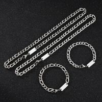 Stainless Steel 18K Gold Plated Simple Style Plating Geometric Bracelets Necklace main image 3