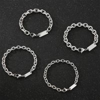 Simple Style Solid Color Titanium Steel Plating Chain 18K Gold Plated Men's Bracelets main image 5