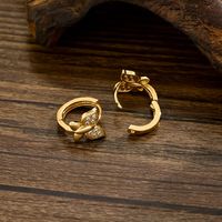 1 Pair Cute Sweet Shiny Butterfly Sequins Inlay Copper Alloy Zircon 18K Gold Plated Ear Studs main image 6