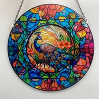 Cartoon Style Pastoral Artistic Peacock Flower Arylic Pendant Artificial Decorations sku image 3