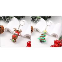 Cute Christmas Christmas Tree Elk Pvc Epoxy Christmas Bag Pendant Keychain main image 5