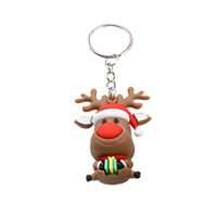 Cute Christmas Christmas Tree Elk Pvc Epoxy Christmas Bag Pendant Keychain main image 2