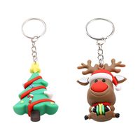Cute Christmas Christmas Tree Elk Pvc Epoxy Christmas Bag Pendant Keychain main image 4