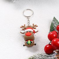 Cute Christmas Christmas Tree Elk Pvc Epoxy Christmas Bag Pendant Keychain sku image 2