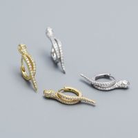 1 Pair Basic Modern Style Snake Plating Inlay Sterling Silver Zircon Earrings main image 1