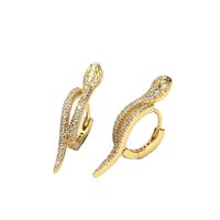 1 Pair Basic Modern Style Snake Plating Inlay Sterling Silver Zircon Earrings main image 6
