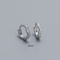 1 Pair Basic Modern Style Waves Plating Inlay Sterling Silver Zircon Earrings sku image 1