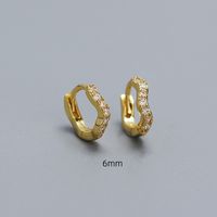 1 Pair Basic Modern Style Waves Plating Inlay Sterling Silver Zircon Earrings sku image 2