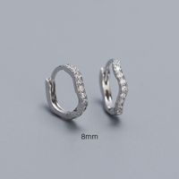 1 Pair Basic Modern Style Waves Plating Inlay Sterling Silver Zircon Earrings sku image 3