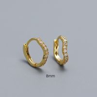 1 Pair Basic Modern Style Waves Plating Inlay Sterling Silver Zircon Earrings sku image 4