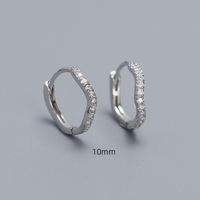 1 Pair Basic Modern Style Waves Plating Inlay Sterling Silver Zircon Earrings sku image 5