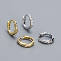 1 Pair Korean Style Geometric Plating Inlay Sterling Silver Zircon Earrings main image 1