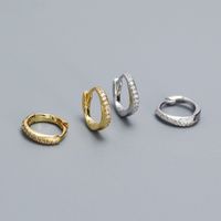 1 Pair Korean Style Geometric Plating Inlay Sterling Silver Zircon Earrings main image 4