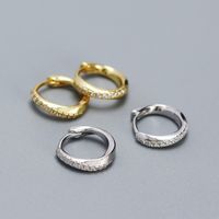 1 Pair Korean Style Geometric Plating Inlay Sterling Silver Zircon Earrings main image 5
