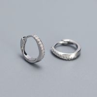 1 Pair Korean Style Geometric Plating Inlay Sterling Silver Zircon Earrings sku image 1