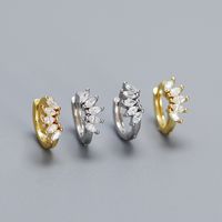 1 Pair Modern Style Korean Style Geometric Plating Inlay Sterling Silver Zircon Earrings main image 5
