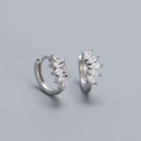 1 Pair Modern Style Korean Style Geometric Plating Inlay Sterling Silver Zircon Earrings sku image 1