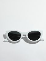 Hip-hop Streetwear Solid Color Ac Cat Eye Full Frame Glasses main image 3