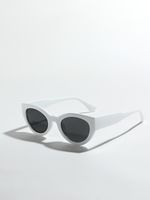 Hip-hop Streetwear Solid Color Ac Cat Eye Full Frame Glasses sku image 3