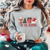 Sudaderas Con Capucha Para Mujer Manga Larga Impresión Navidad Letra main image 4