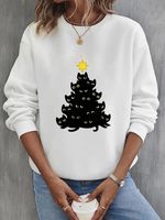 Sweats À Capuche Pour Femmes Manche Longue De Base Sapin De Noël sku image 58