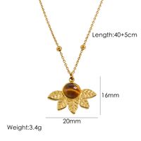 304 Stainless Steel 14K Gold Plated Classic Style Plating Inlay Geometric Natural Stone Pendant Necklace sku image 3