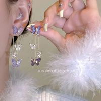 Fairy Style Sweet Butterfly Cloth Women's Ear Studs sku image 17