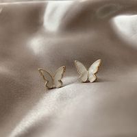 Fairy Style Sweet Butterfly Cloth Women's Ear Studs sku image 3