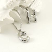 Casual Simple Style Letter 304 Stainless Steel Titanium Steel 18K Gold Plated Women's Pendant Necklace main image 2