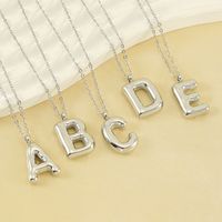 Casual Simple Style Letter 304 Stainless Steel Titanium Steel 18K Gold Plated Women's Pendant Necklace main image 1