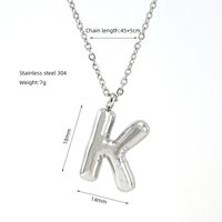Casual Simple Style Letter 304 Stainless Steel Titanium Steel 18K Gold Plated Women's Pendant Necklace sku image 16