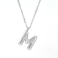 Casual Simple Style Letter 304 Stainless Steel Titanium Steel 18K Gold Plated Women's Pendant Necklace sku image 18