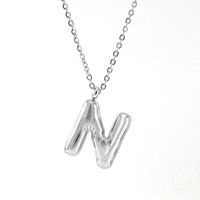 Casual Simple Style Letter 304 Stainless Steel Titanium Steel 18K Gold Plated Women's Pendant Necklace sku image 19